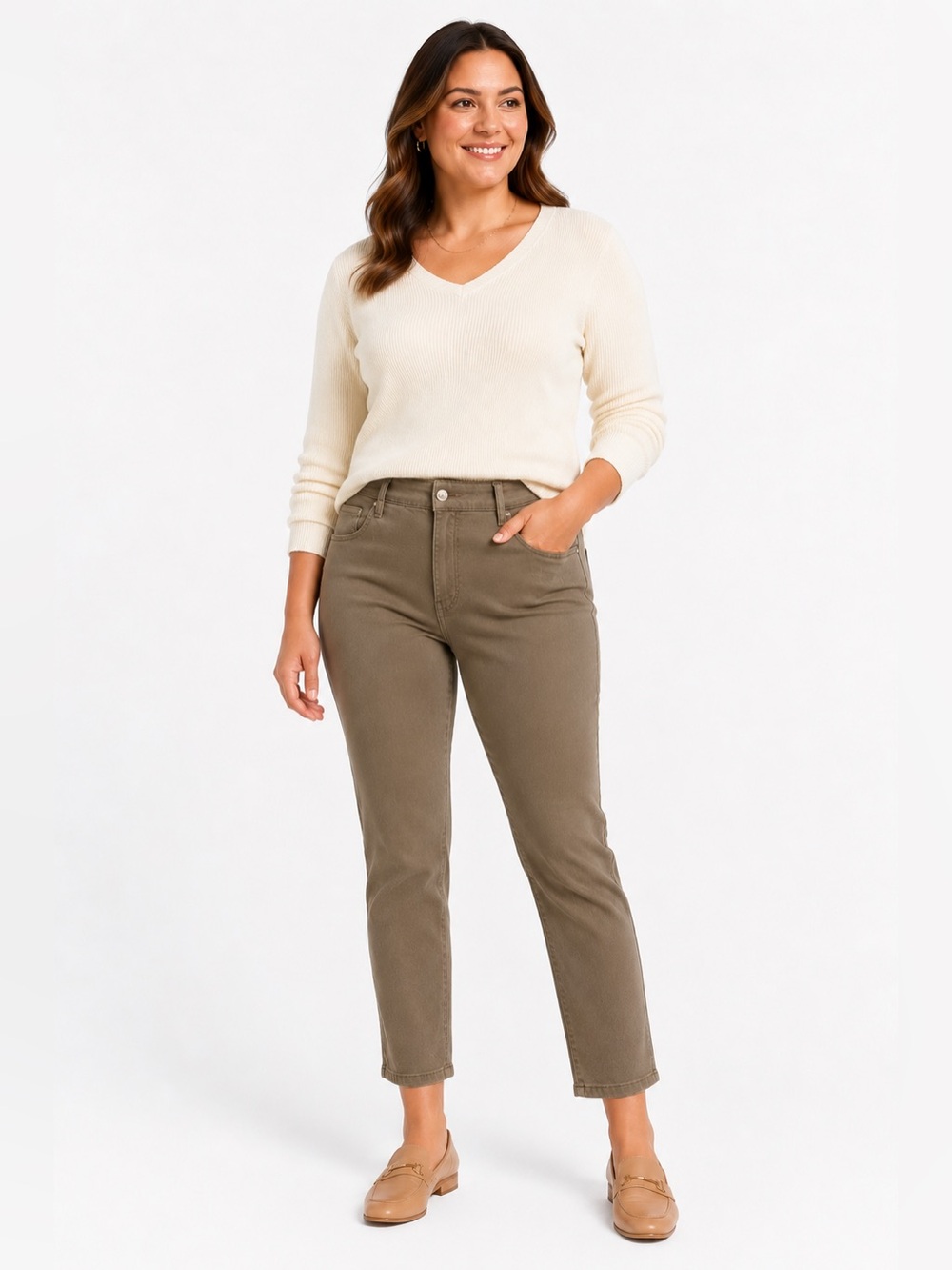 Wit & Wisdom Ab'Solution Olive Mushroom Stretch‎ Ankle Pants Size 16